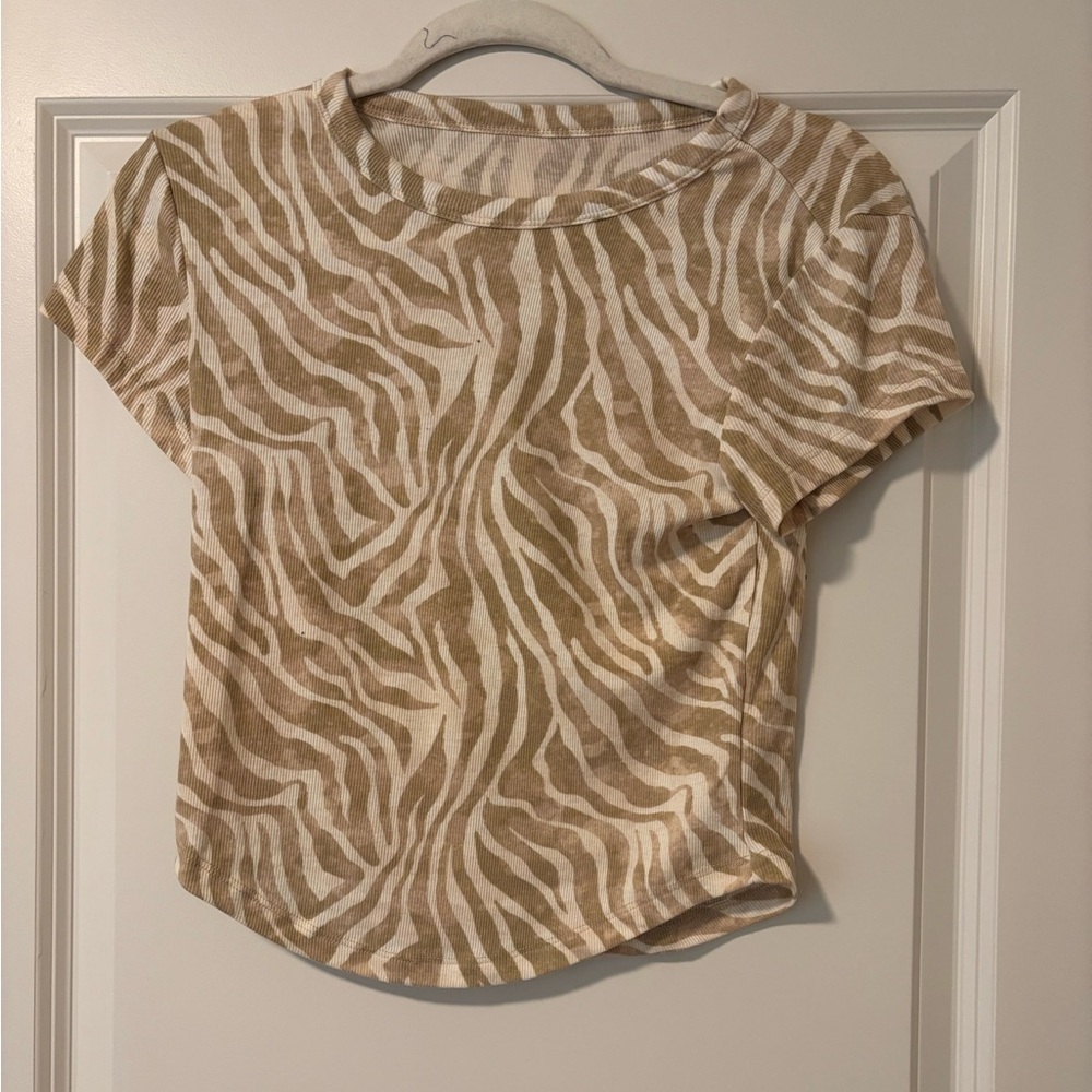 Old Navy Zebra Print Top - Tan and White
